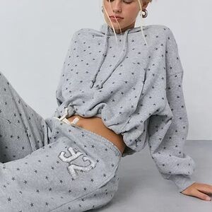 Urban Outfitters Out From Under Star Print Cropped Hoodie Size S